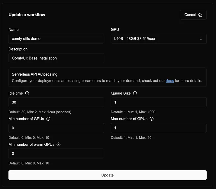 ViewComfy Autoscaling Dashboard ViewComfy Autoscaling Dashboard